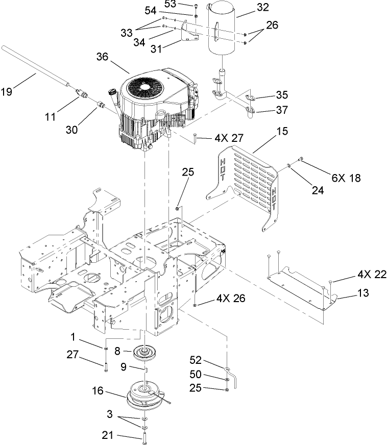 Engine Clutch and Muffler Assembly