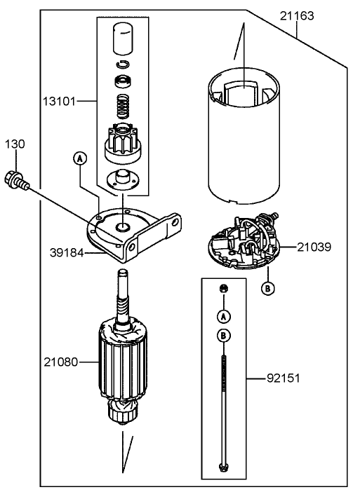 Starter Assembly Kawasaki FH580V AS14