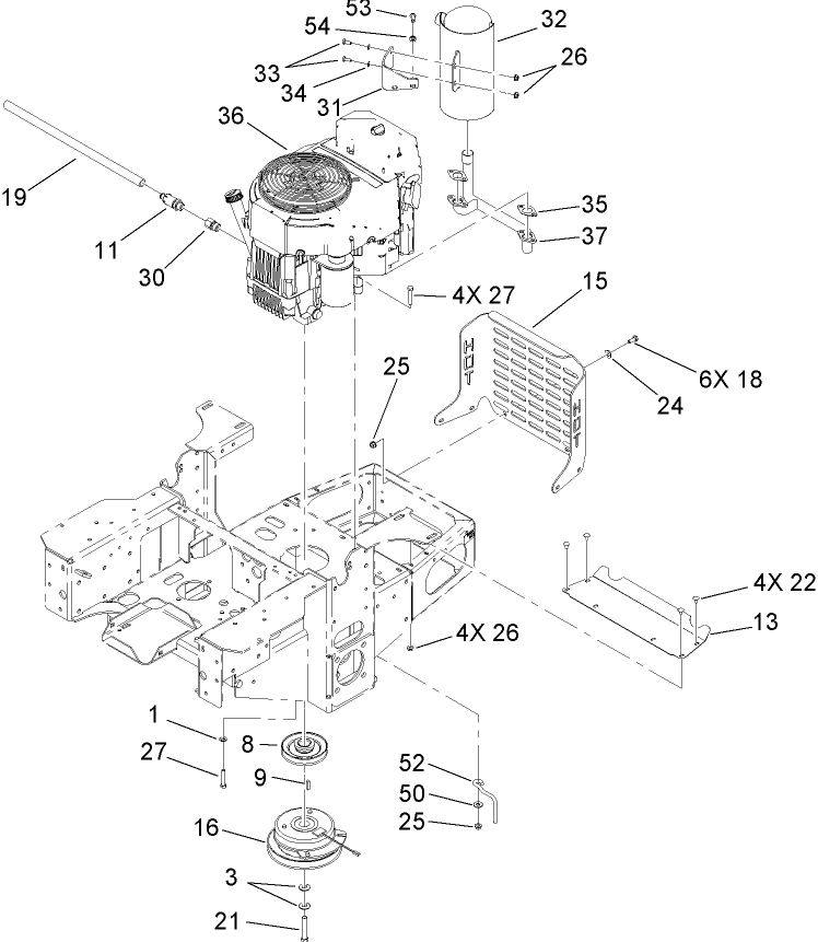 Engine Clutch and Muffler Assembly