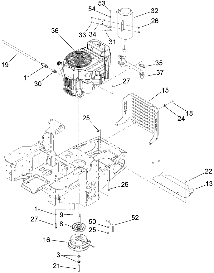 Engine Clutch and Muffler Assembly