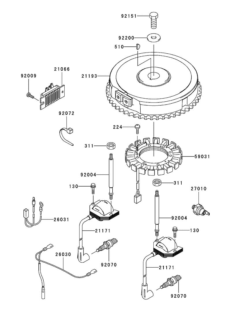 Electric Equipment Assembly Kawasaki FH580V AS30