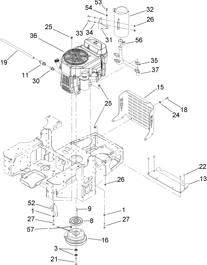 Engine Clutch and Muffler Assembly