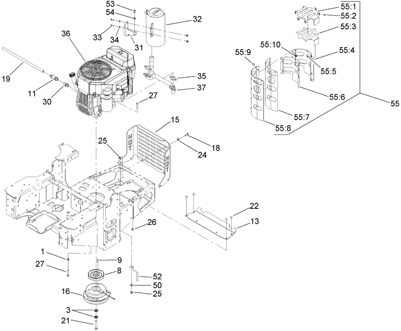 Engine and Clutch Assembly
