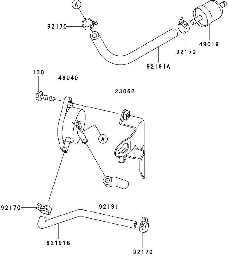 Fuel Tank Fuel Valve Assembly Kawasaki FH580V AS30