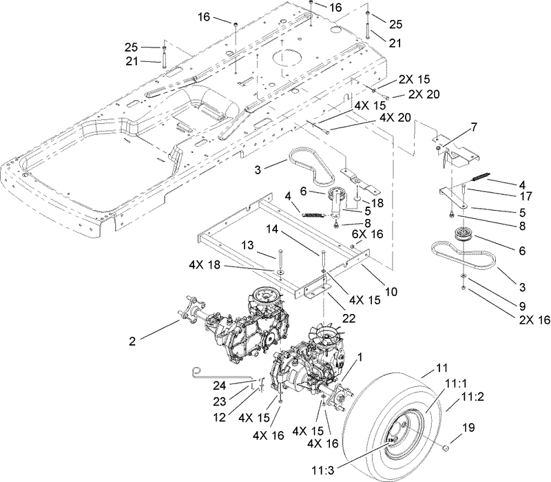Hydro and Belt Drive Assembly