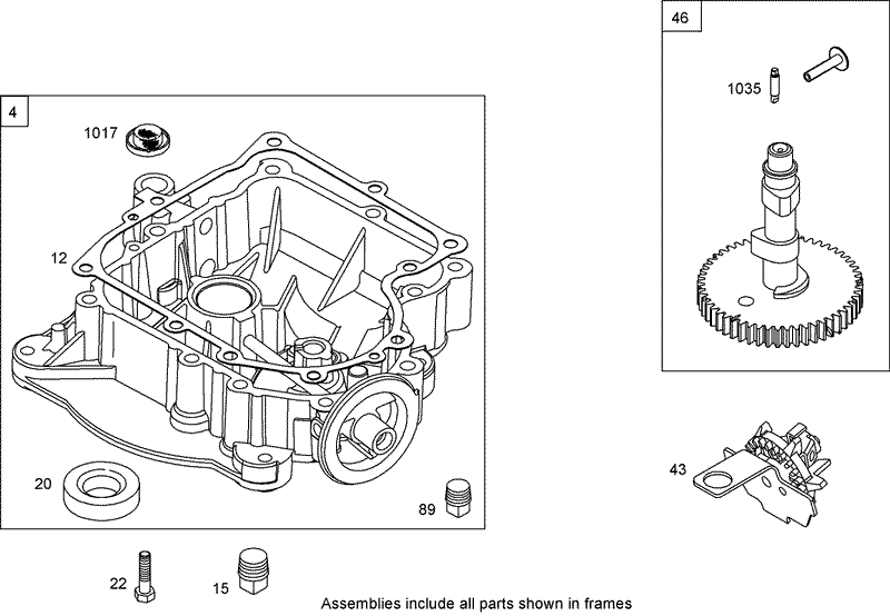 Crankcase Assembly Briggs and Stratton 31P777 0125 E1