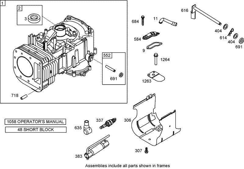 Cylinder Assembly Briggs and Stratton 31P777 0125 E1