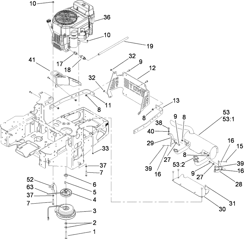 Engine Clutch and Muffler Assembly