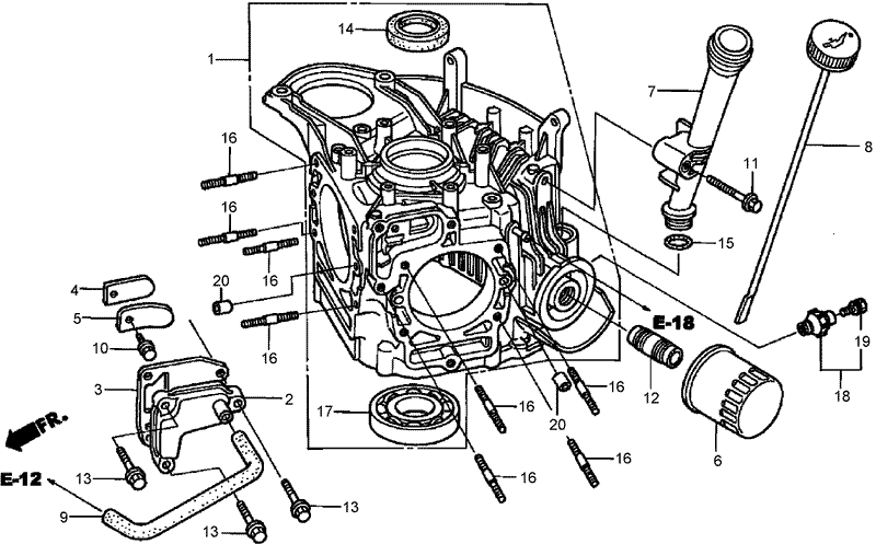 Crankcase Assembly Honda GXV530 EXA2LB