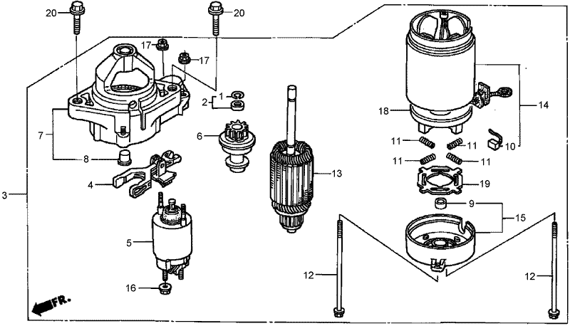 Starter Motor Assembly Honda GXV530 EXA2LB