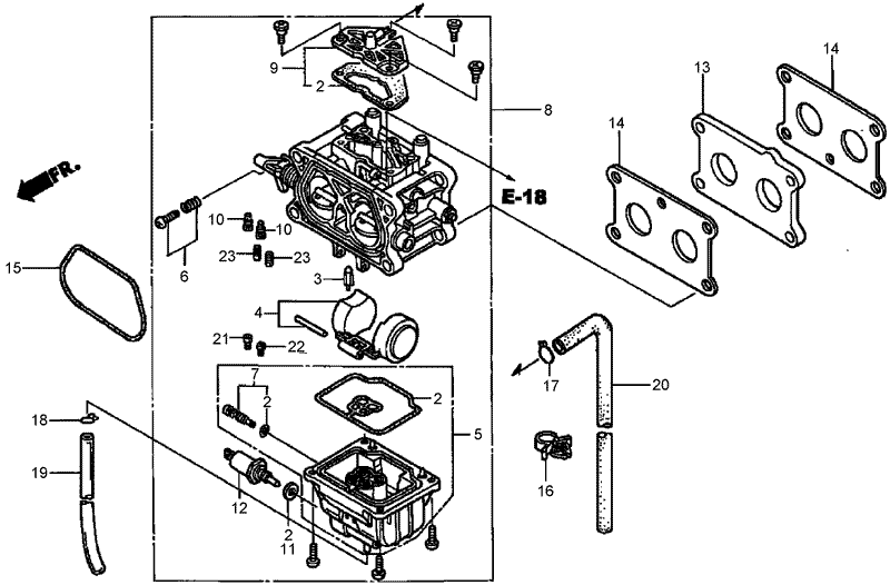 Carburetor Assembly Honda GXV530 EXA2LB