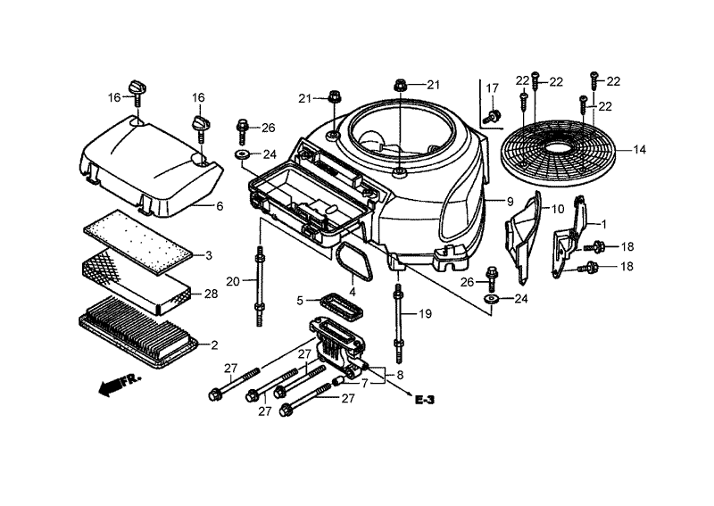 Fan Cover Assembly Honda GXV530 EXA2LB