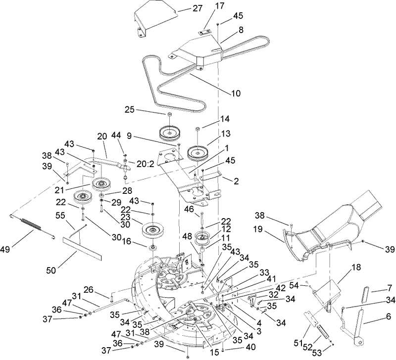 38 Inch Top Deck Assembly