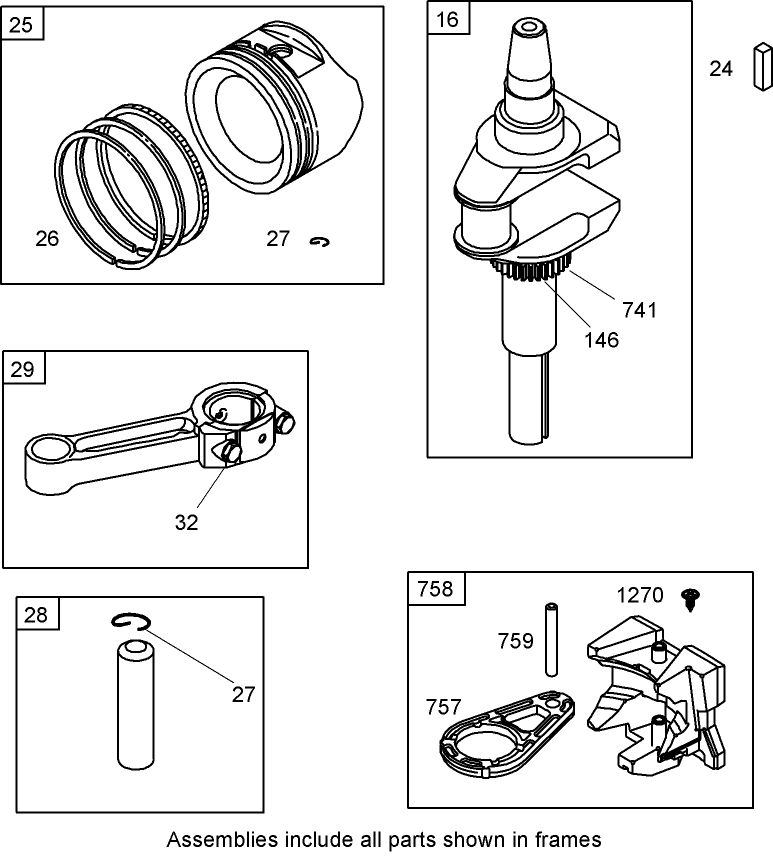 Crankshaft Assembly Briggs and Stratton 31A707 0116 E1