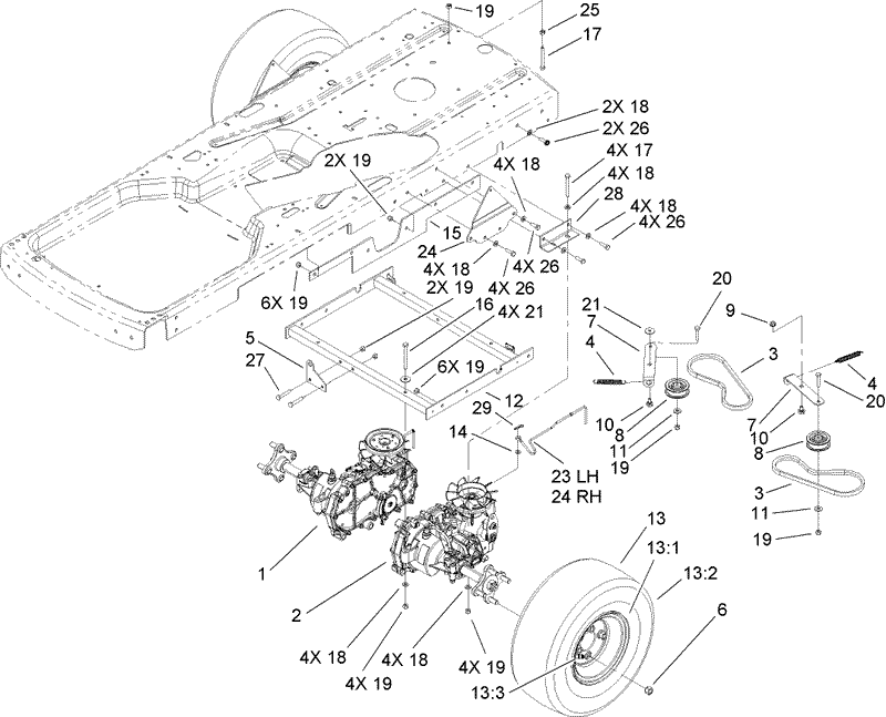 Hydro and Belt Drive Assembly