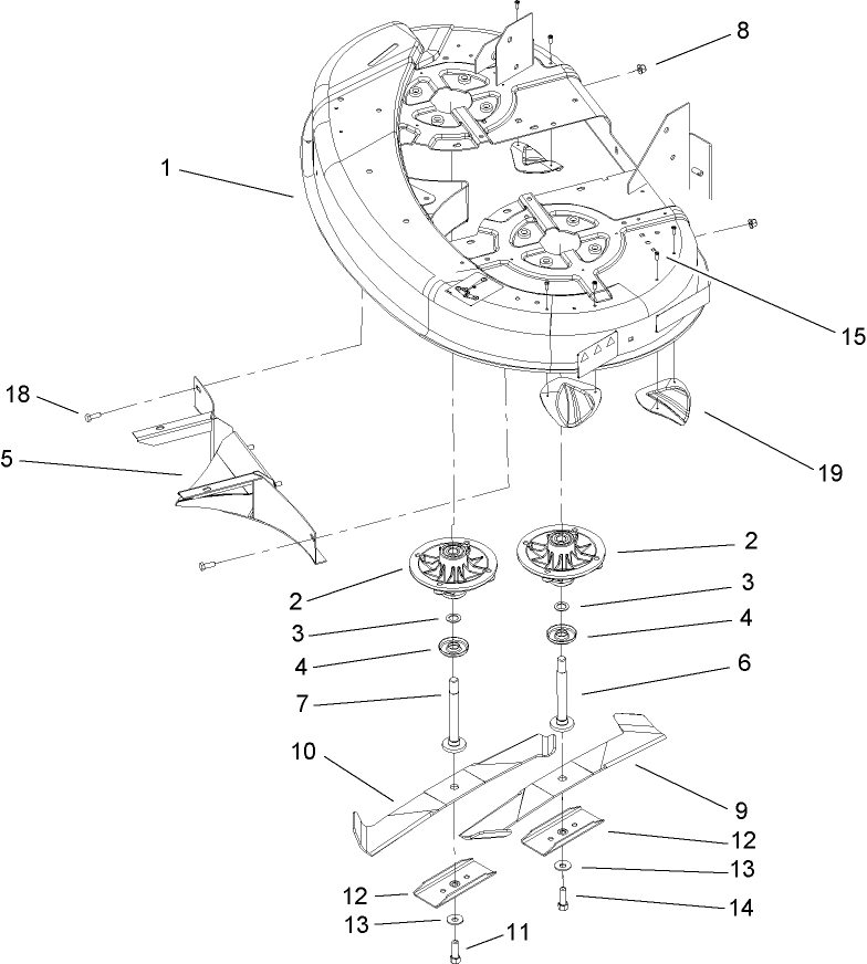 38 Inch Bottom Deck Assembly