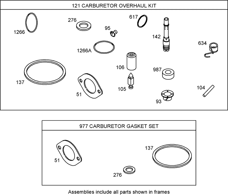 Carburetor Overhaul Kit Keihin Briggs and Stratton 31A707 0116 E1
