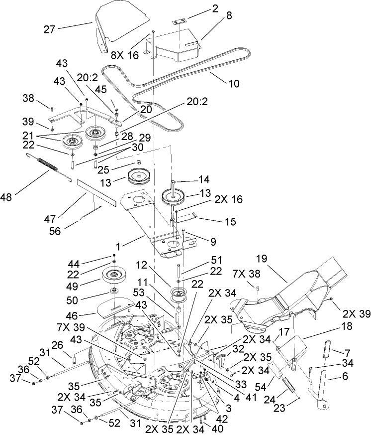 42 Inch Top Deck Assembly