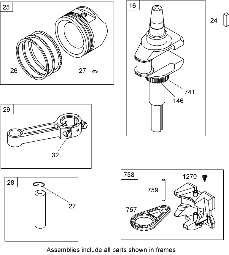 Crankshaft Assembly Briggs and Stratton 31P777 0125 E1