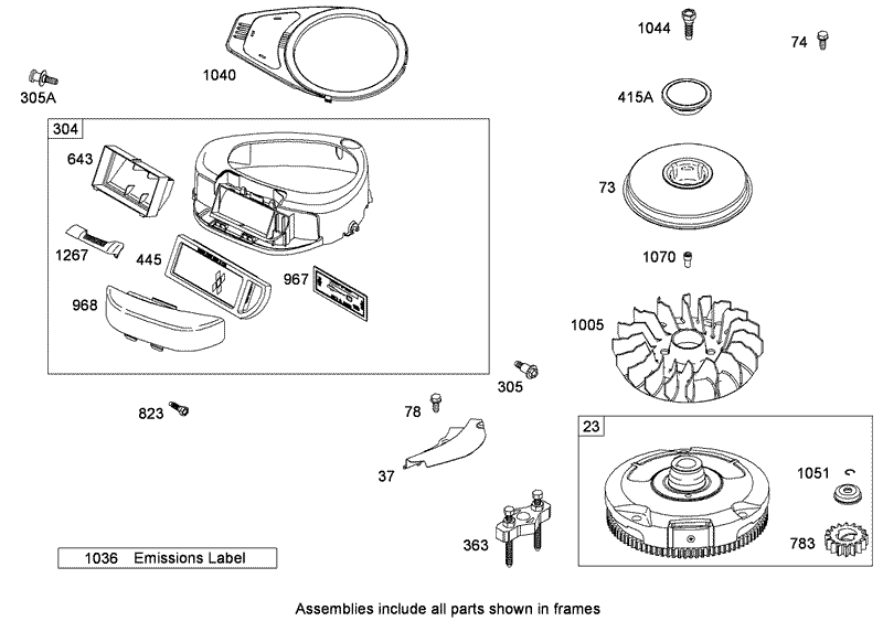 Blower Housing Assembly Briggs and Stratton Model 31P777 0133 E1