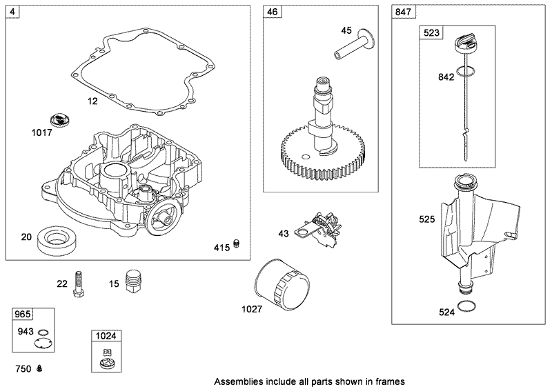 Crankcase Assembly Briggs and Stratton Model 31P777 0133 E1