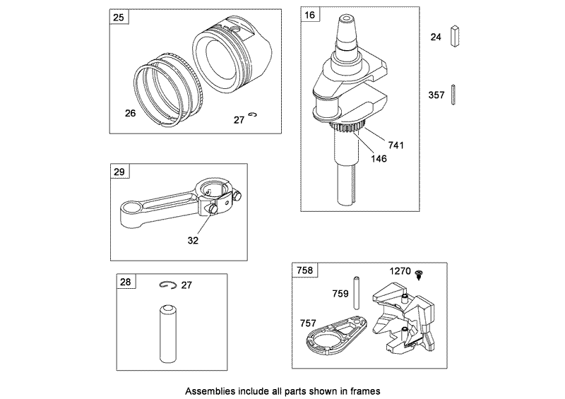 Crankshaft Assembly Briggs and Stratton Model 31P777 0133 E1