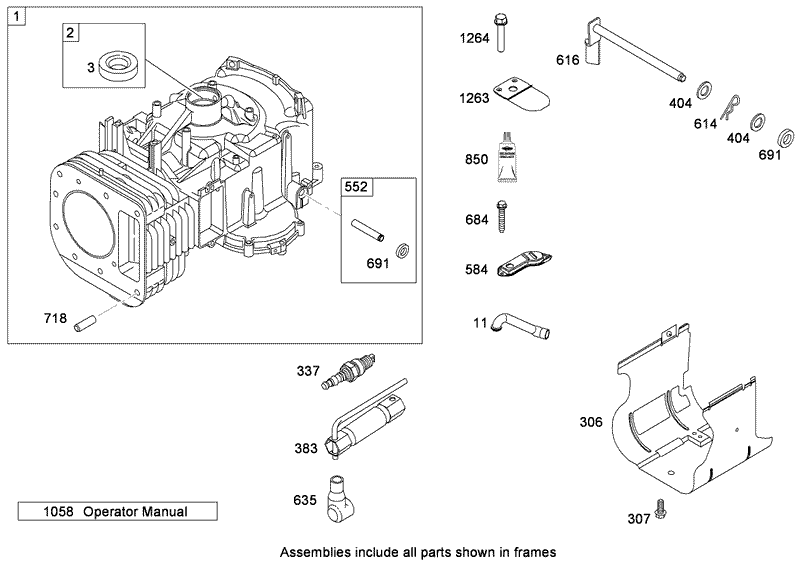 Cylinder Assembly Briggs and Stratton Model 31P777 0133 E1