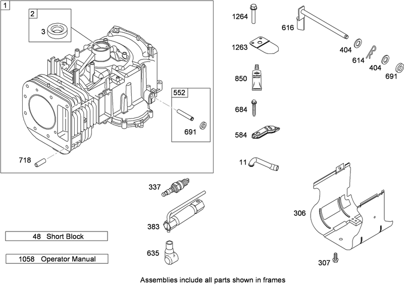 Cylinder Assembly Briggs and Stratton Model 31P777 0133 E1