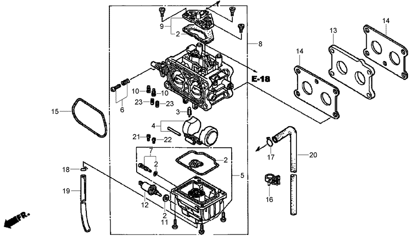Carburetor Assembly Honda GXV530 EXA2