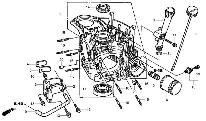 Crankcase Assembly Honda GXV530 EXA2