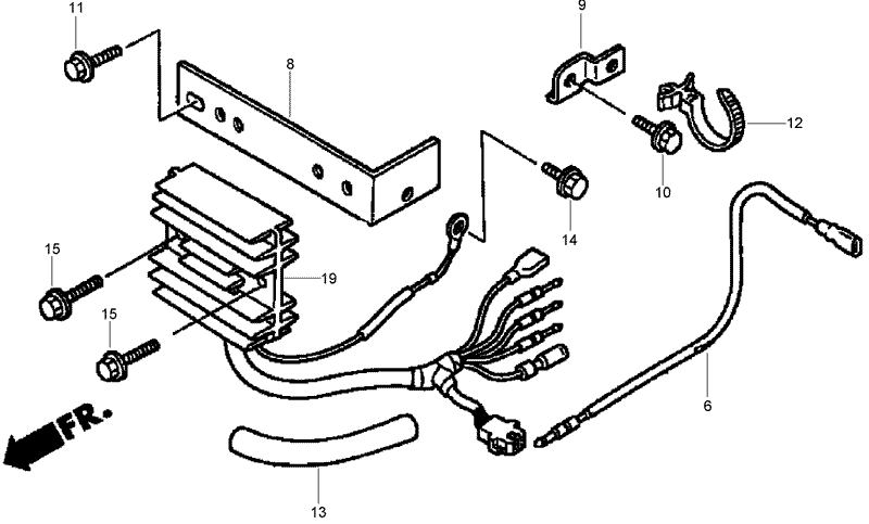 Regulator Rectifier and Sub Wire Harness Assembly Honda GXV530 EXA2