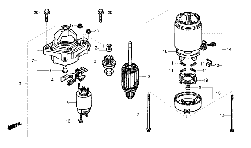 Starter Motor Assembly Honda GXV530 EXA2