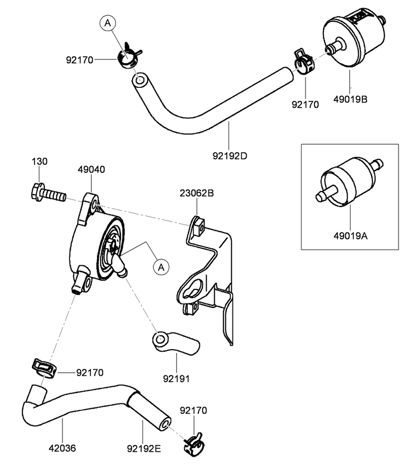 Fuel Tank and Valve Assembly Kawasaki FH541V CS50