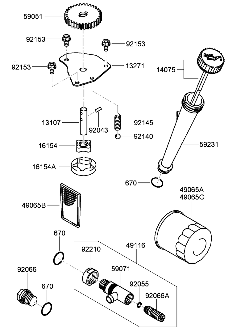 Lubrication Equipment Assembly Kawasaki FH541V CS50