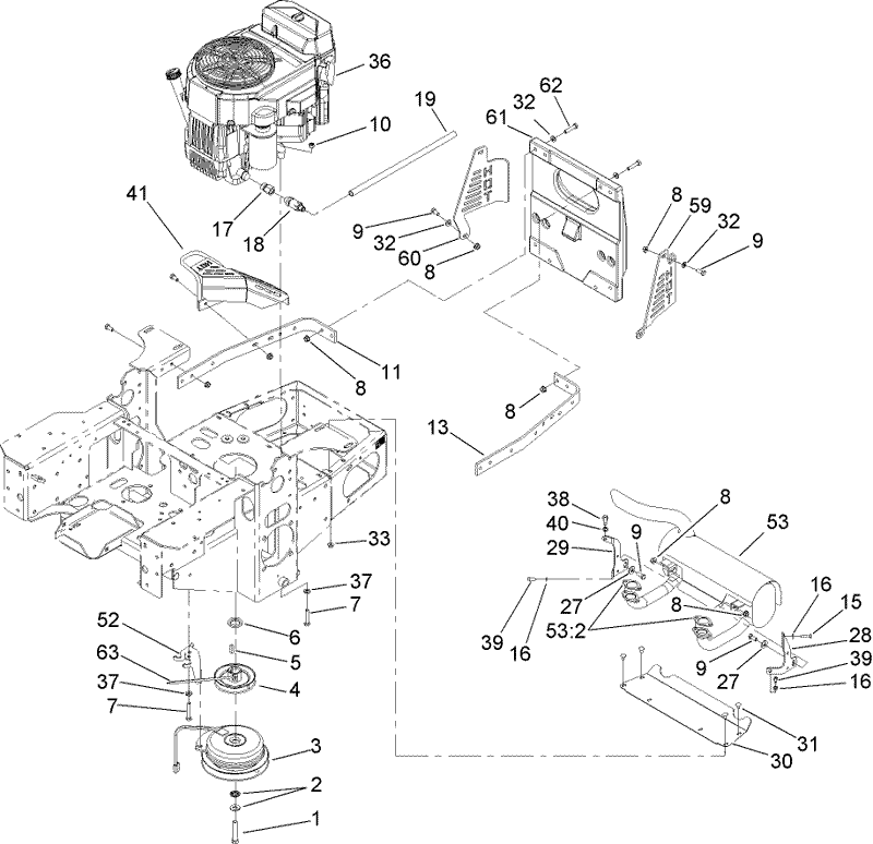 Engine Clutch and Muffler Assembly
