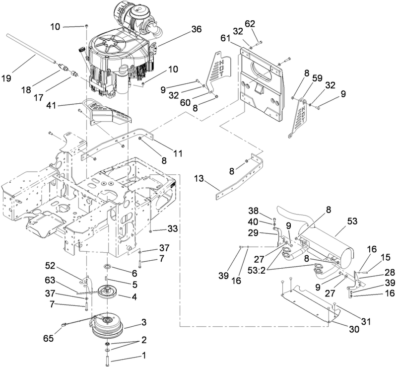 Engine Clutch and Muffler Assembly