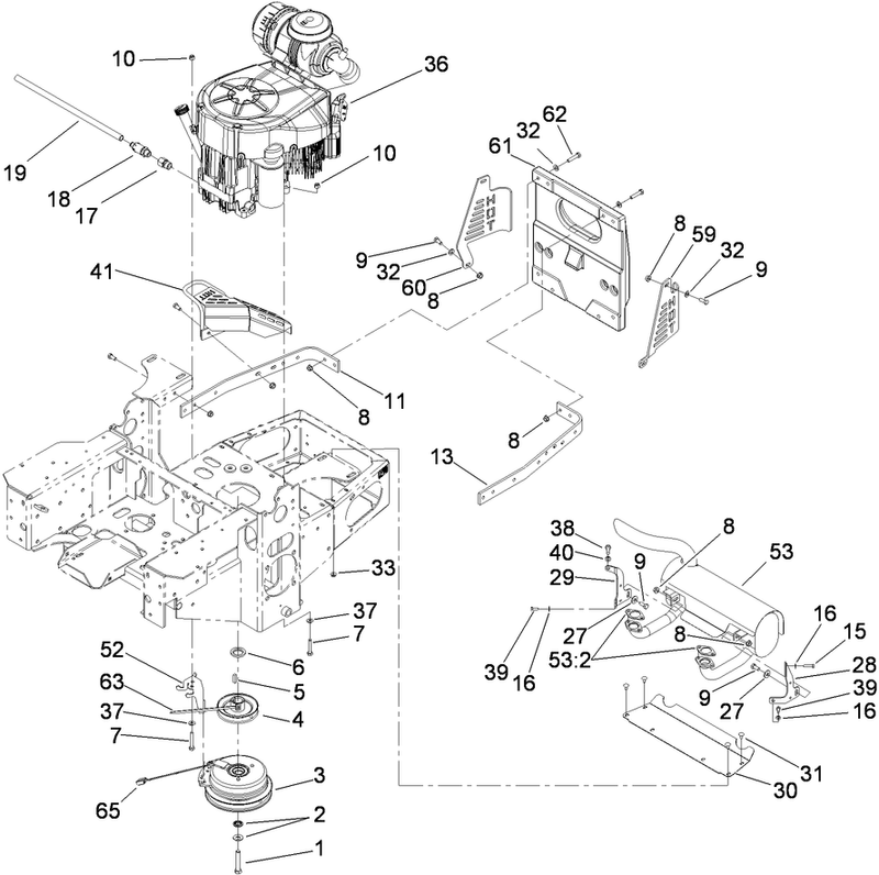 Engine Clutch and Muffler Assembly