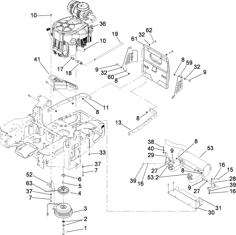 Engine Clutch and Muffler Assembly