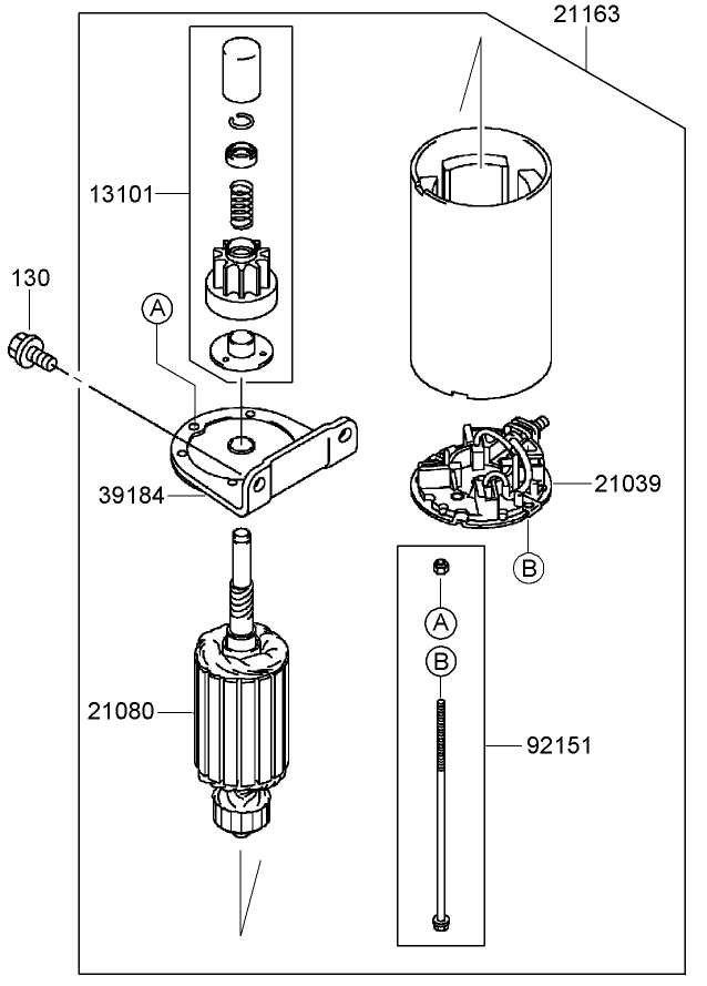 Starter Assembly Kawasaki FH641V DS19 R