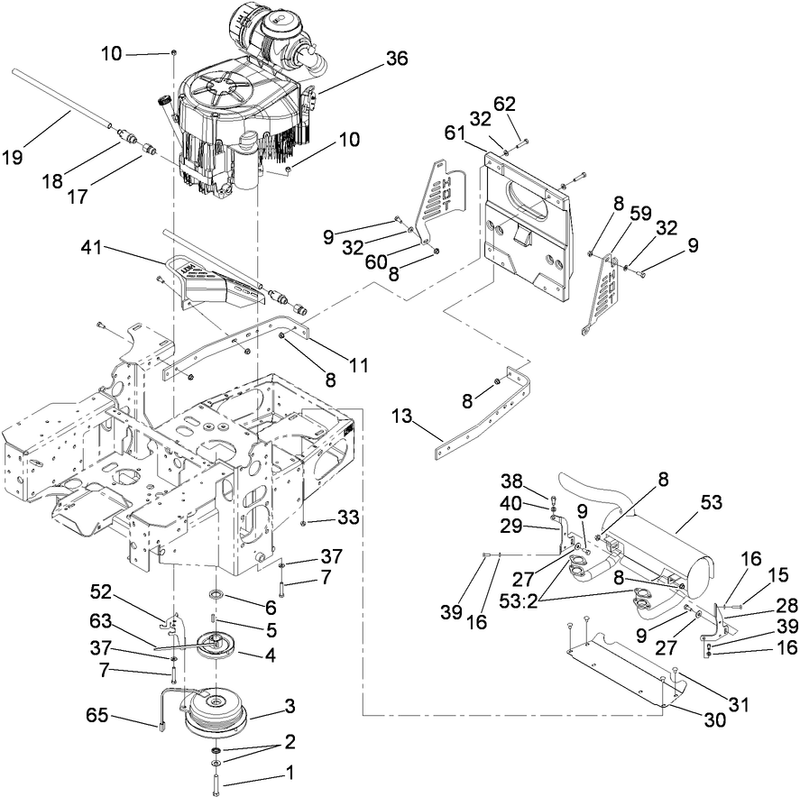 Engine Clutch and Muffler Assembly