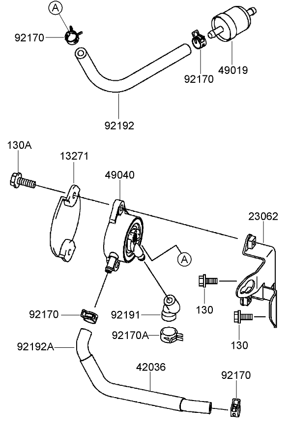 Fuel Tank and Valve Assembly Kawasaki FH641V DS19 R
