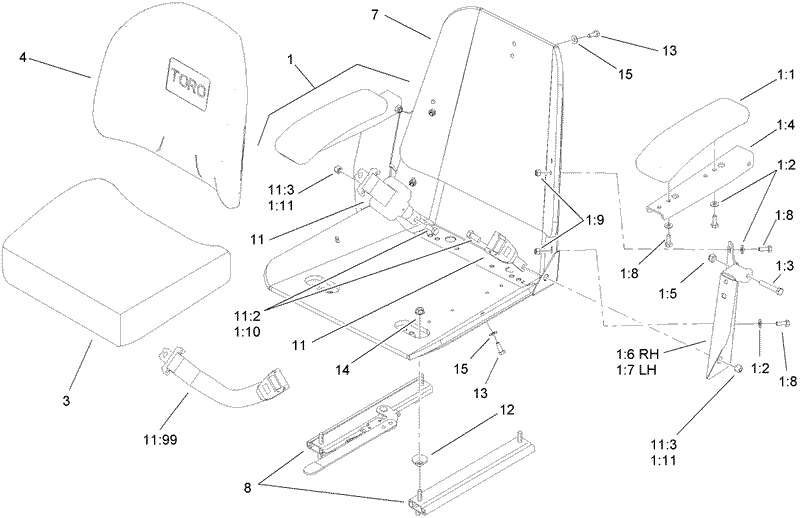 Seat and Bracket Assembly No 110 0446