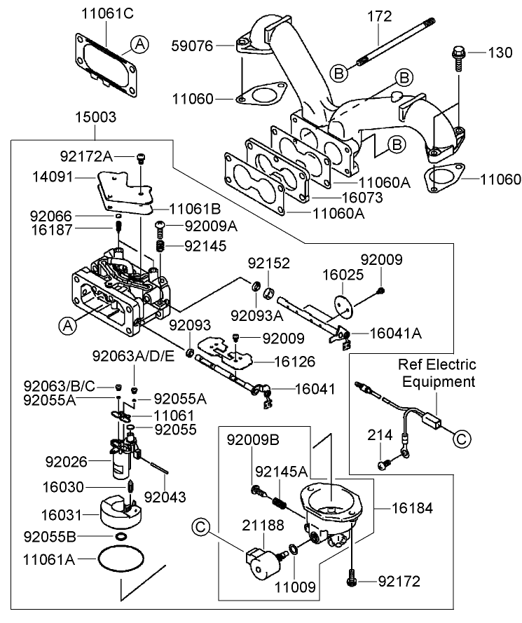 Carburetor Assembly Kawasaki FH641V DS19 R