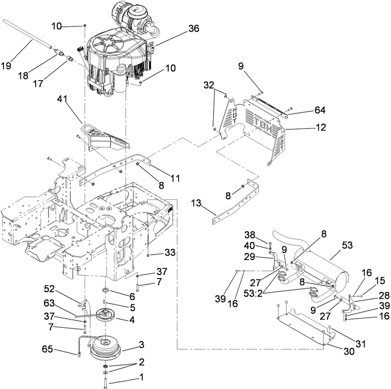 Engine Clutch and Muffler Assembly