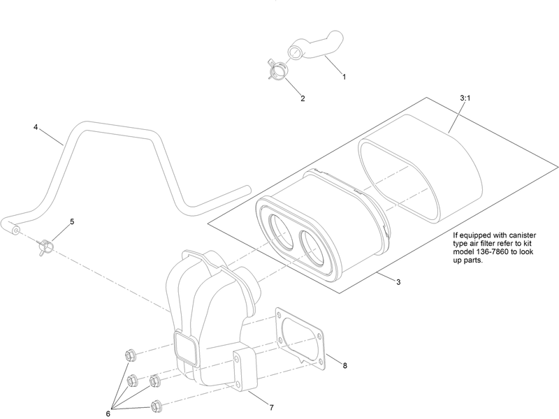 Air Intake and Filtration Assembly with Non Canister Style Air Filter