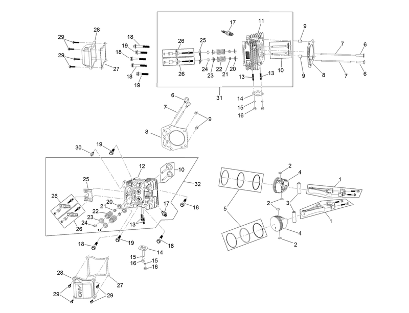 Piston and Cylinder Head Assembly