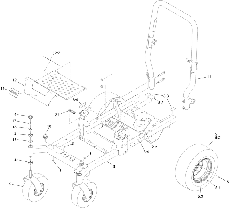 Frame Caster and Roll Over Protection System Assembly