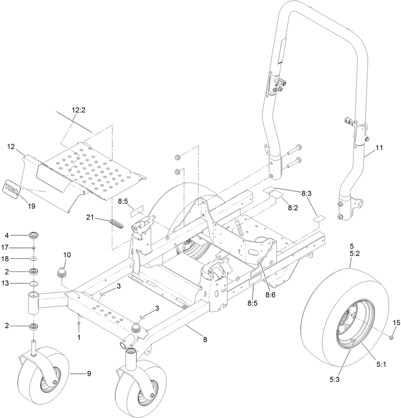 Frame Roll Over Protection System and Caster Assembly