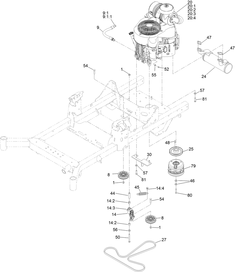 Engine Clutch and Muffler Assembly