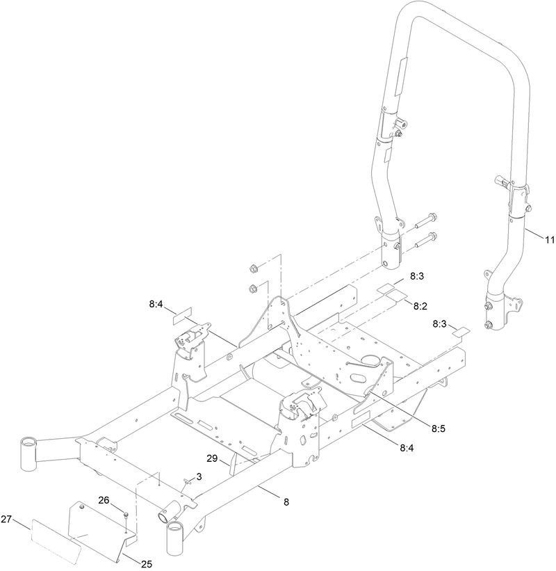 Frame and Roll Over Protection System Assembly
